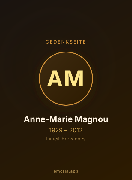 Gedenkportrait von Anne-Marie Magnou