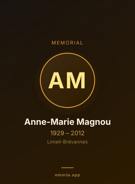 Memorial portrait of Anne-Marie Magnou