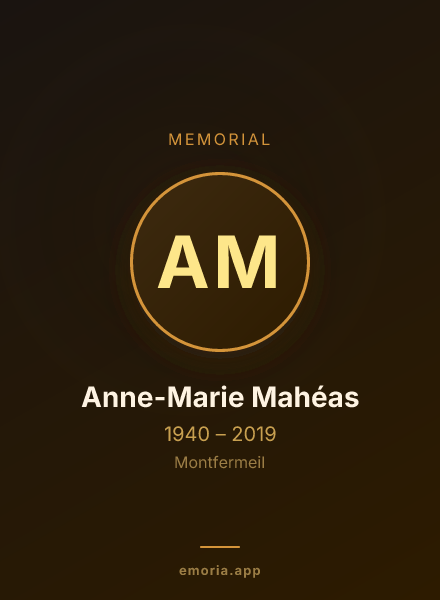 Memorial portrait of Anne-Marie Mahéas