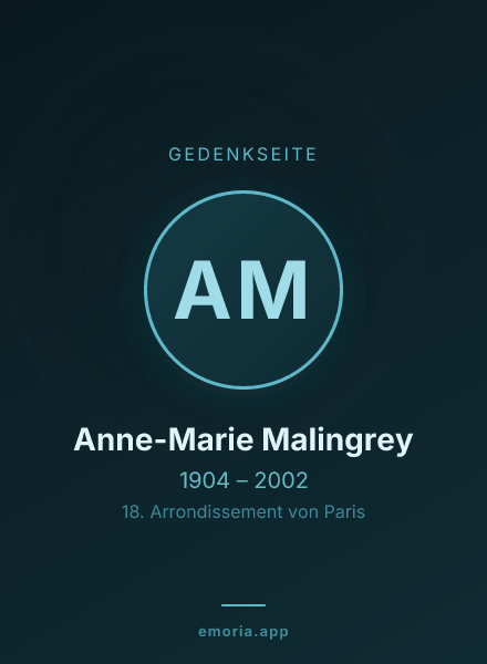 Gedenkportrait von Anne-Marie Malingrey