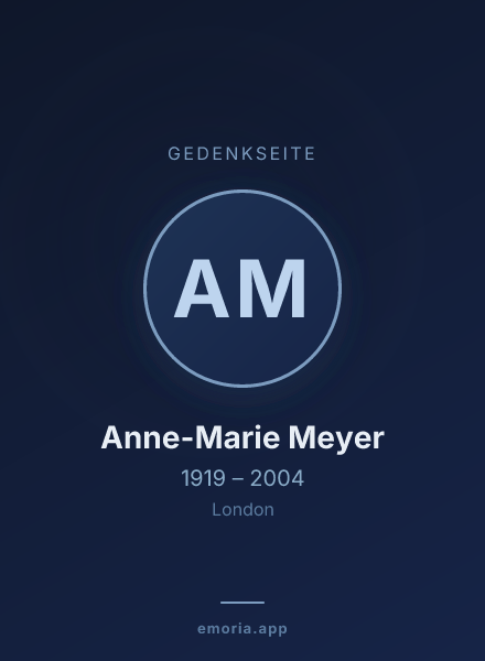 Gedenkportrait von Anne-Marie Meyer
