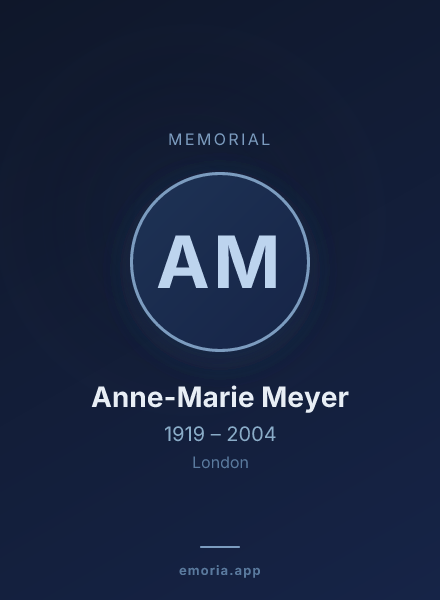 Memorial portrait of Anne-Marie Meyer