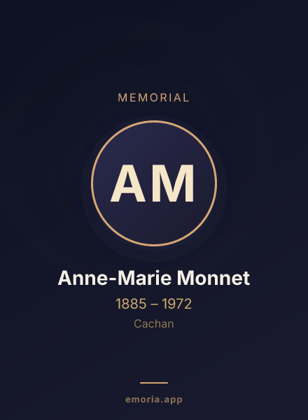 Memorial portrait of Anne-Marie Monnet