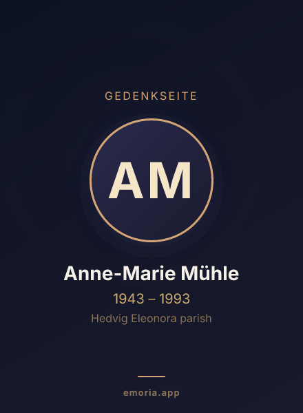 Gedenkportrait von Anne-Marie Mühle