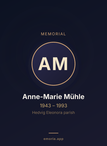 Memorial portrait of Anne-Marie Mühle