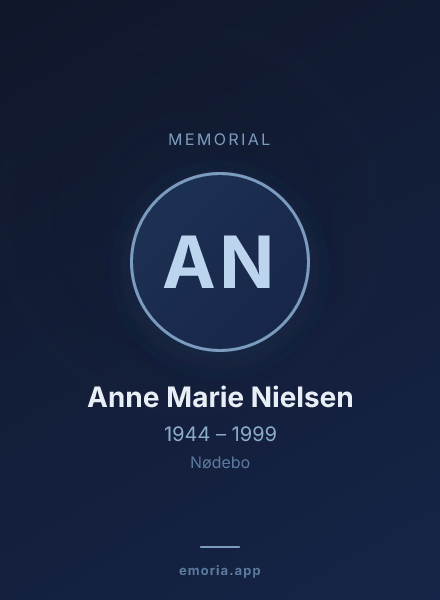 Memorial portrait of Anne Marie Nielsen