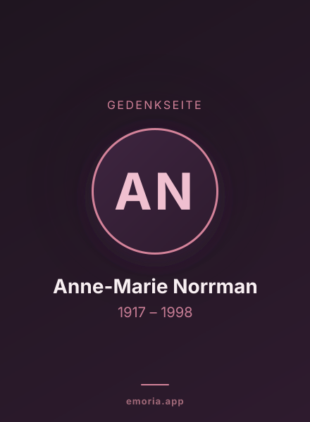 Gedenkportrait von Anne-Marie Norrman