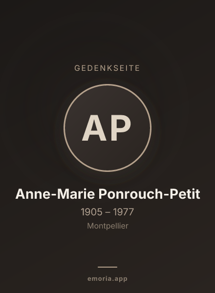 Gedenkportrait von Anne-Marie Ponrouch-Petit