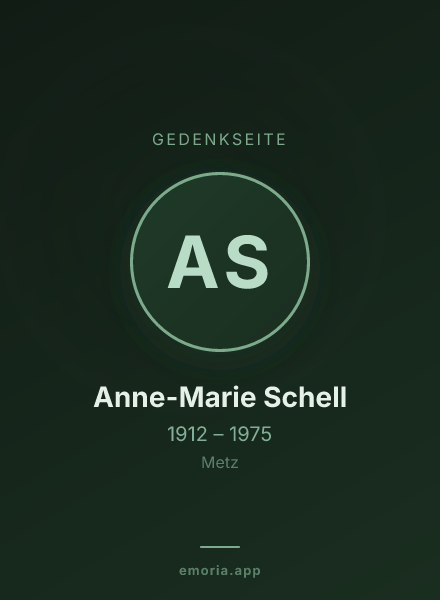 Gedenkportrait von Anne-Marie Schell