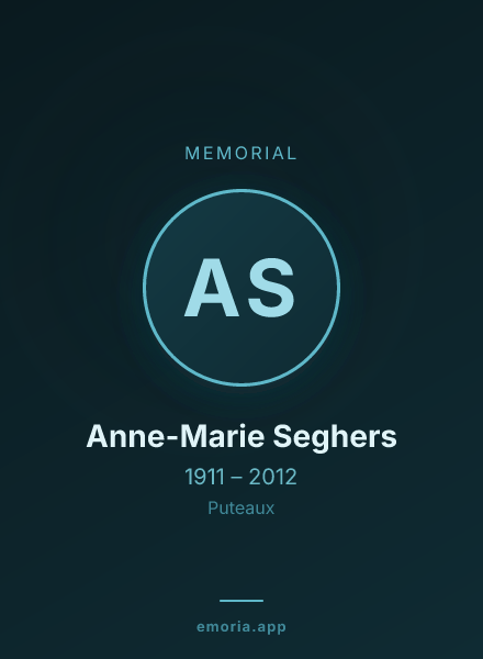 Memorial portrait of Anne-Marie Seghers