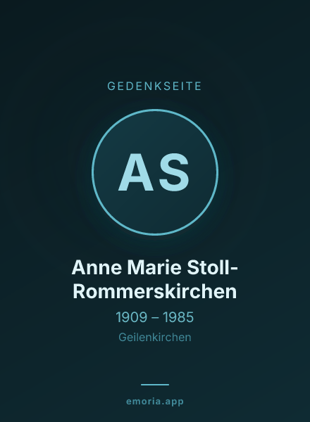 Gedenkportrait von Anne Marie Stoll-Rommerskirchen