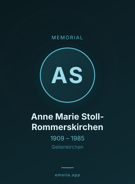 Memorial portrait of Anne Marie Stoll-Rommerskirchen