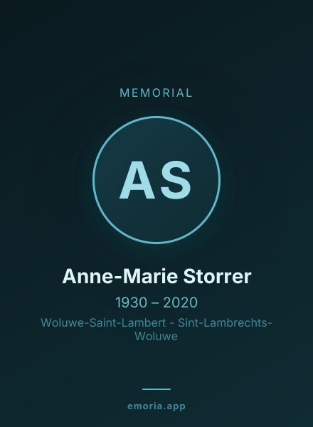 Memorial portrait of Anne-Marie Storrer