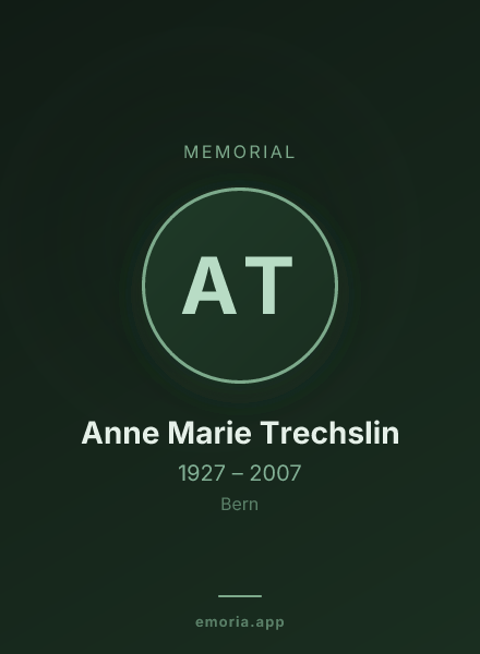 Memorial portrait of Anne Marie Trechslin