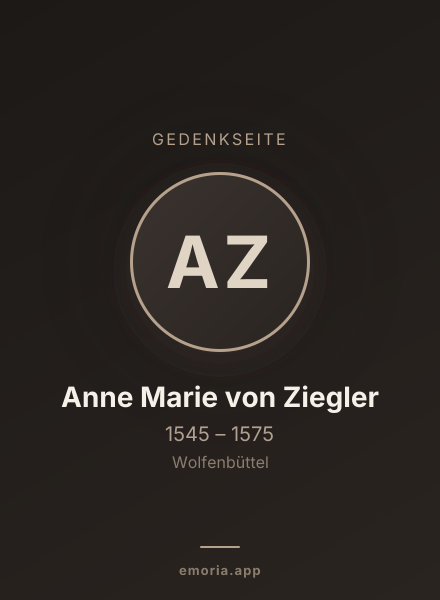 Gedenkportrait von Anne Marie von Ziegler