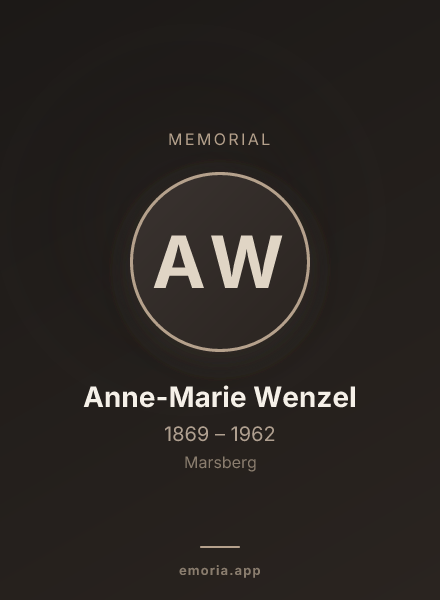 Memorial portrait of Anne-Marie Wenzel