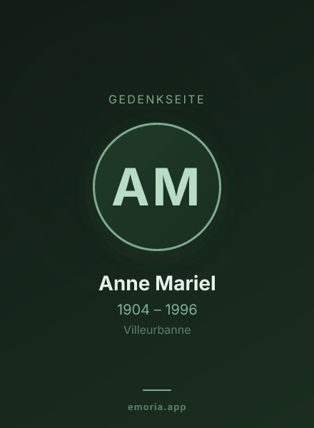 Gedenkportrait von Anne Mariel
