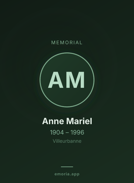 Memorial portrait of Anne Mariel