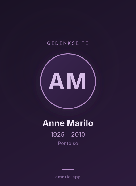 Gedenkportrait von Anne Marilo