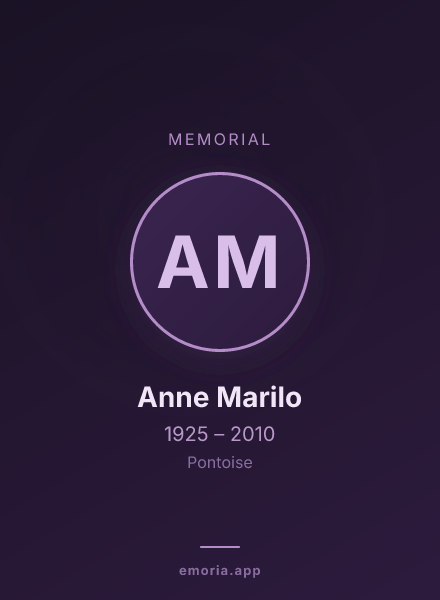 Memorial portrait of Anne Marilo