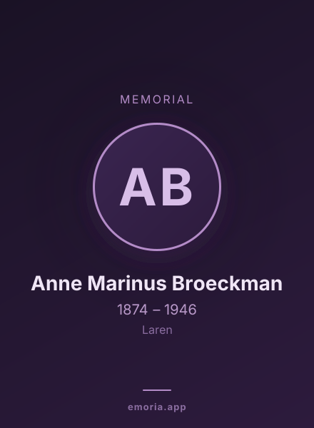 Memorial portrait of Anne Marinus Broeckman