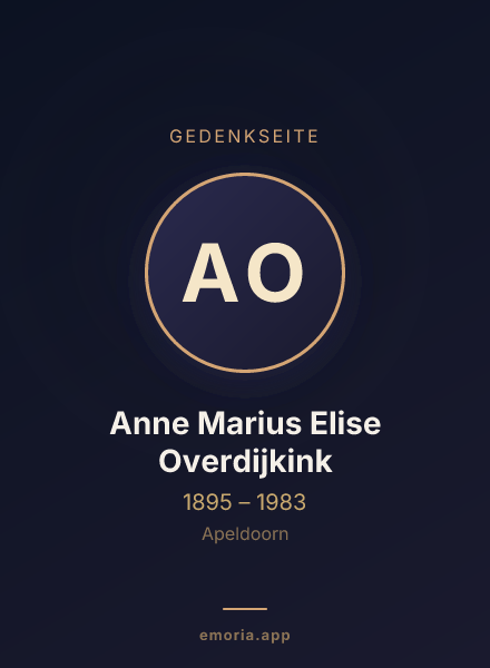 Gedenkportrait von Anne Marius Elise Overdijkink