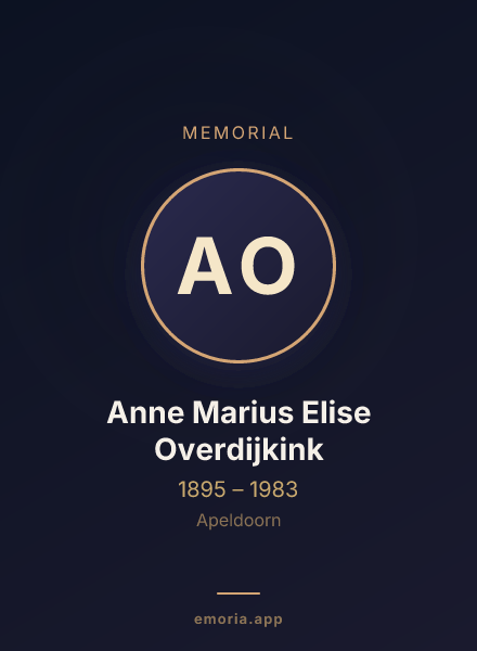 Memorial portrait of Anne Marius Elise Overdijkink