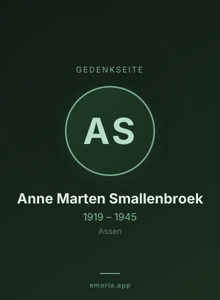 Gedenkportrait von Anne Marten Smallenbroek