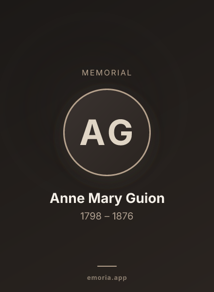 Memorial portrait of Anne Mary Guion