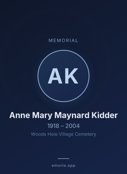 Memorial portrait of Anne Mary Maynard Kidder