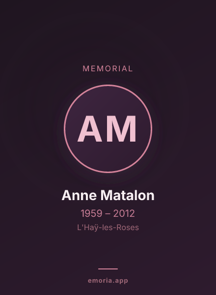 Memorial portrait of Anne Matalon