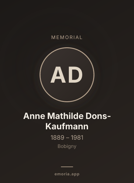 Memorial portrait of Anne Mathilde Dons-Kaufmann