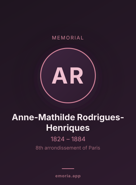 Memorial portrait of Anne-Mathilde Rodrigues-Henriques