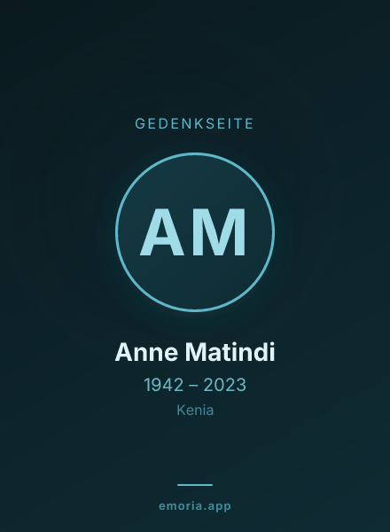 Gedenkportrait von Anne Matindi