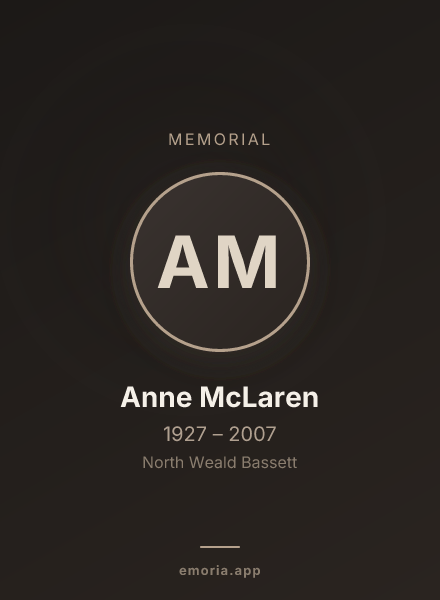 Memorial portrait of Anne McLaren