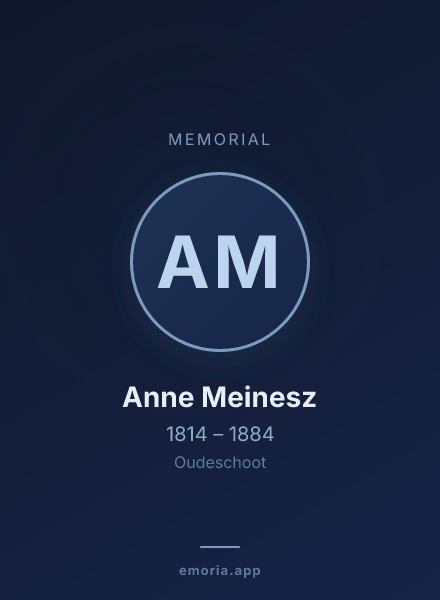 Memorial portrait of Anne Meinesz