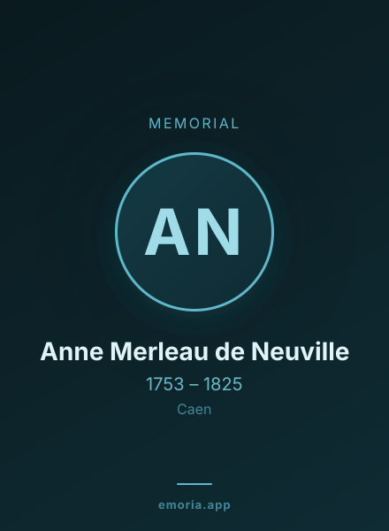 Memorial portrait of Anne Merleau de Neuville