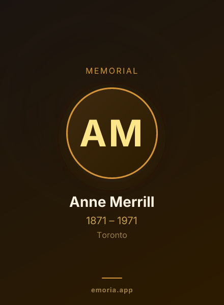 Memorial portrait of Anne Merrill