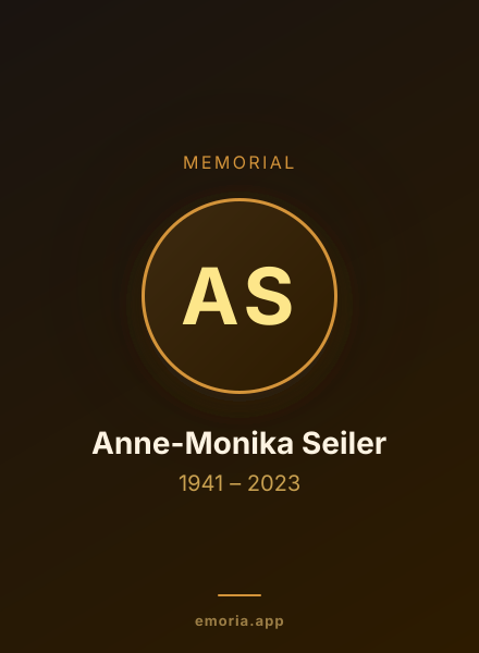 Memorial portrait of Anne-Monika Seiler
