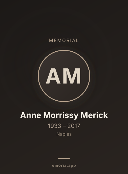 Memorial portrait of Anne Morrissy Merick