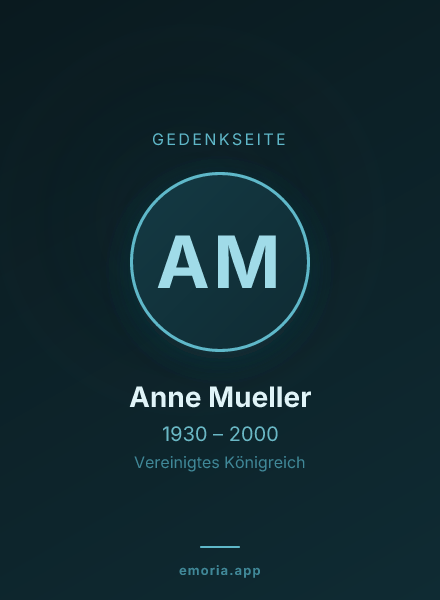 Gedenkportrait von Anne Mueller