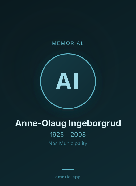 Memorial portrait of Anne-Olaug Ingeborgrud