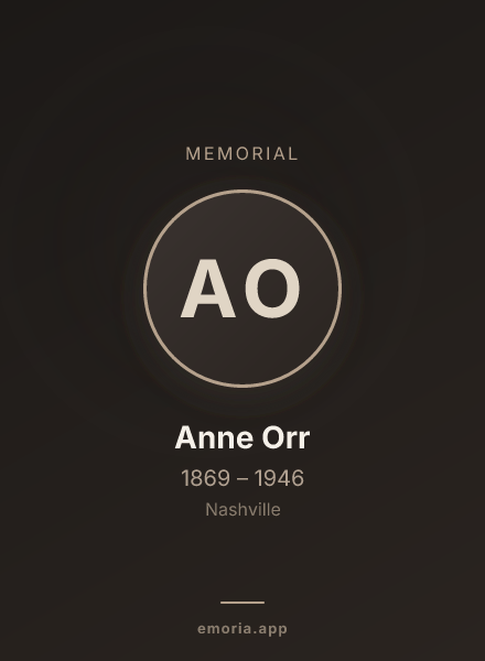 Memorial portrait of Anne Orr
