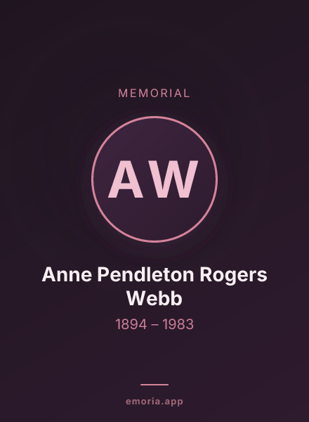 Memorial portrait of Anne Pendleton Rogers Webb