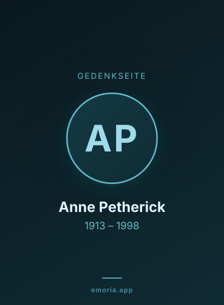Gedenkportrait von Anne Petherick