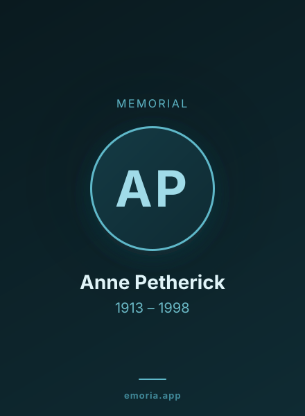 Memorial portrait of Anne Petherick