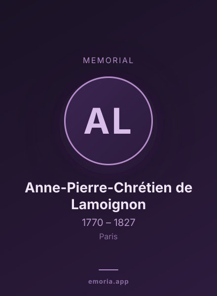 Memorial portrait of Anne-Pierre-Chrétien de Lamoignon