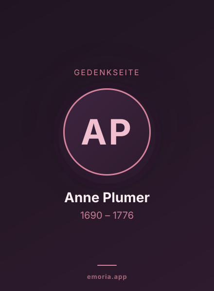 Gedenkportrait von Anne Plumer