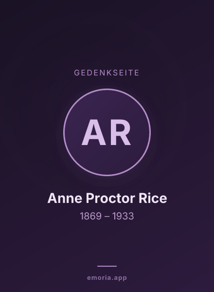 Gedenkportrait von Anne Proctor Rice