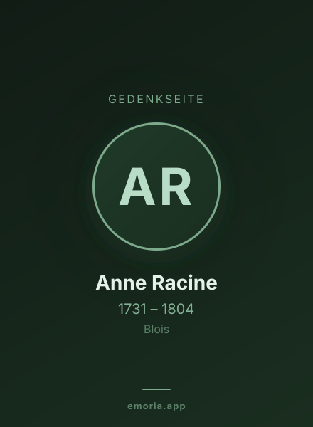Gedenkportrait von Anne Racine